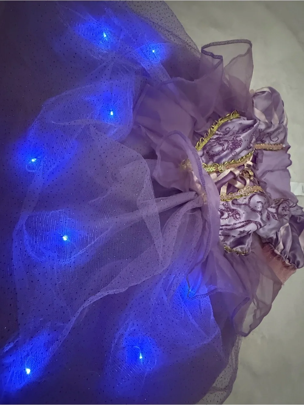 Girls Disney Rapunzel Princess Costume with Lights size 4-6x